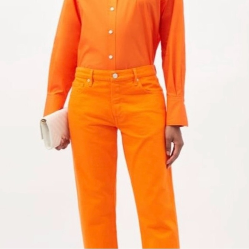 Frame Denim Orange Straight-Leg Jeans